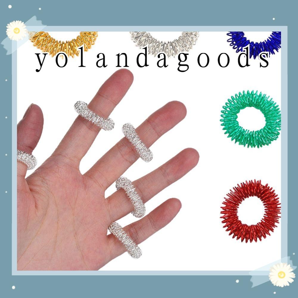 Yola แหวนสแตนเลส 1 ชิ้นสาหรับนวดบรรเทาความเครียดหลากสี