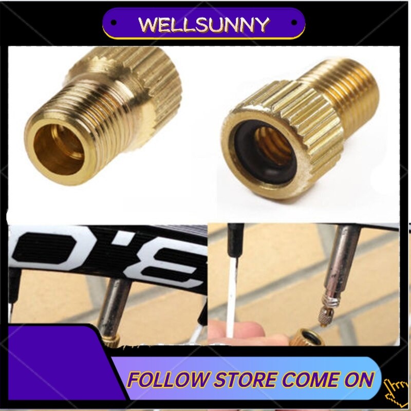 Presta อะแดปเตอร์วาล์วมอเตอร์ปั๊มลม FV เป็นวาล์วอเมริกา ขนาดใหญ่ สาหรับรถจักรยาน