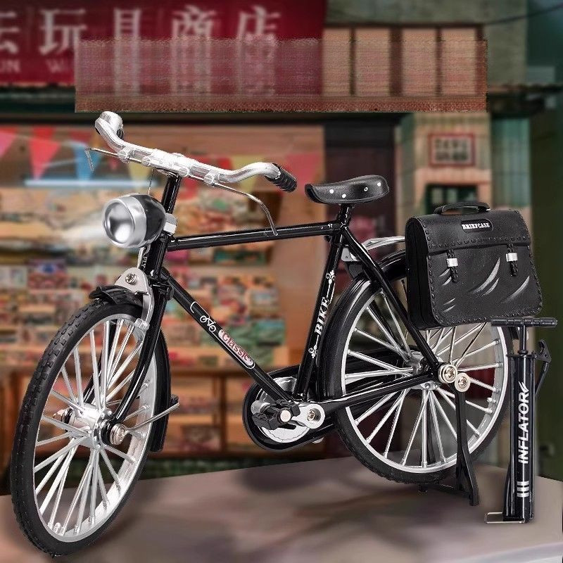 28 28 โมเดลจักรยานแฮนด์ขนาดใหญ่ ประกอบจำลอง โลหะผสม จักรยานย้อนยุค DIY ของเล่นประกอบ