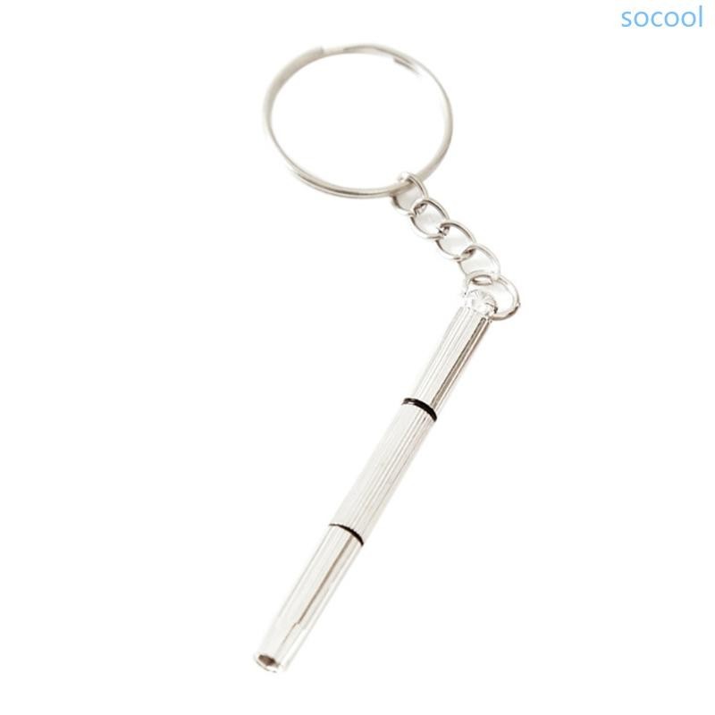 Soc ซ่อมเครื่องมือ 3 ใน 1 มินิไขควงพวงกุญแจ ชุดซ่อมแว่นตากล่องเดียวสำหรับการแก้ไขแว่นตา
