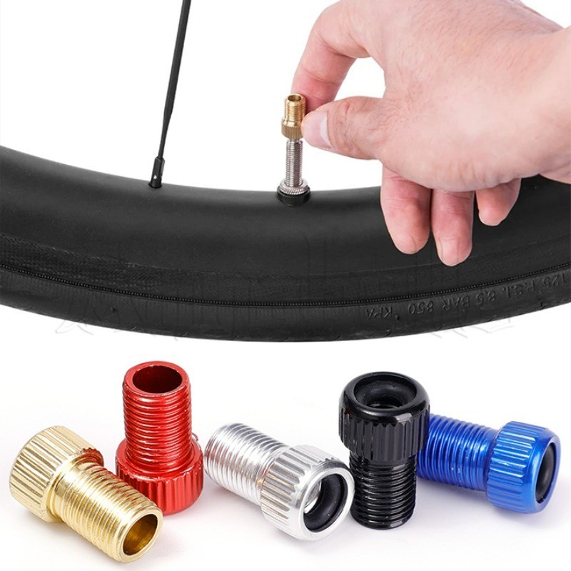 อะแดปเตอร์แปลงวาล์วเติมลมยางล้อรถจักรยานเสือภูเขา อะลูมิเนียมอัลลอย สไตล์ฝรั่งเศส