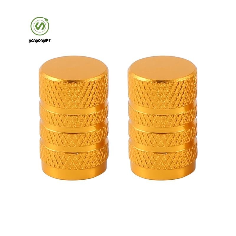 กังกง1krโลหะผสม ฝาครอบวาล์วยาง จักรยาน มอเตอร์ไซค์ และรถ พร้อมวาล์ว Schrader 2 ชุด ทอง