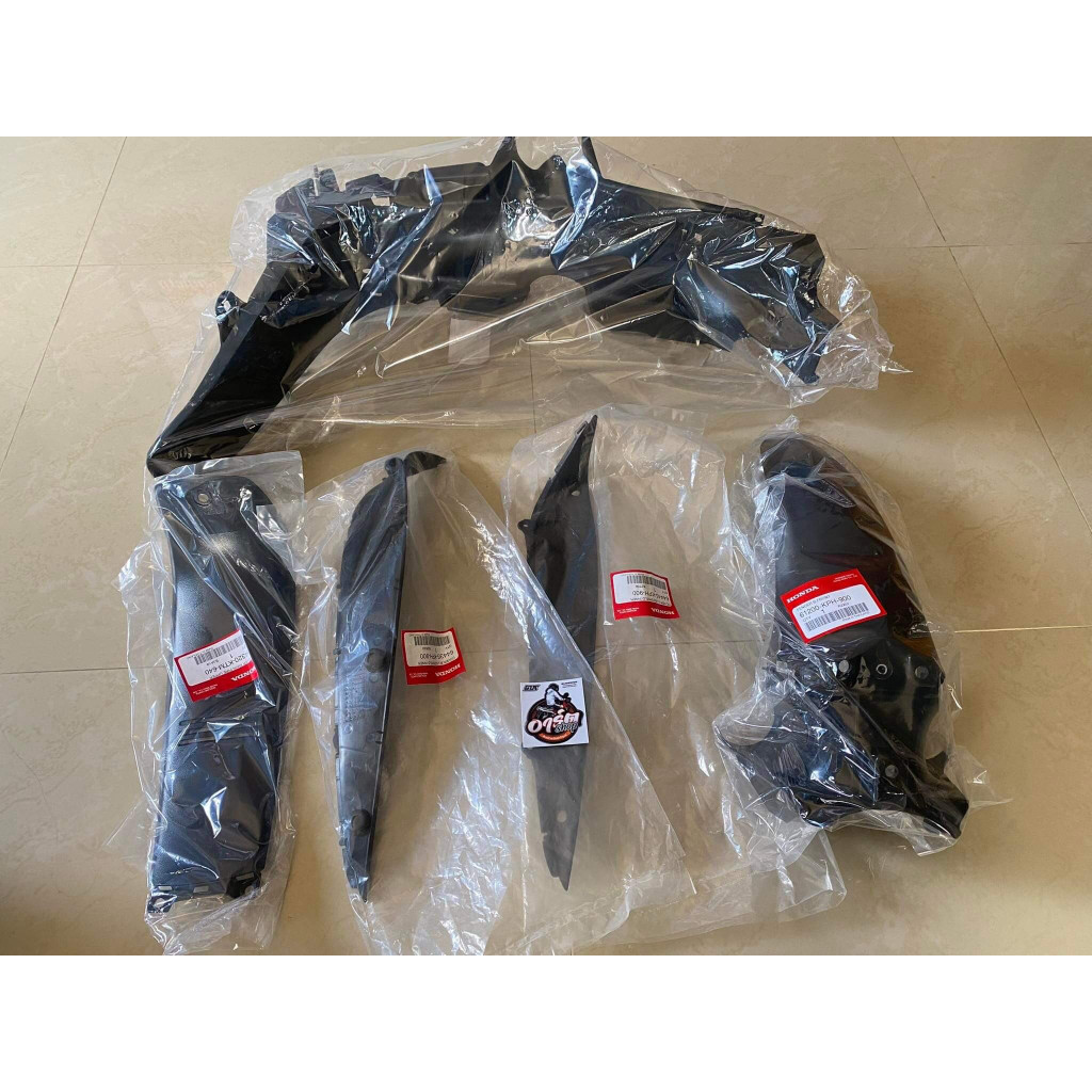 ชุดชิ้นดำWave125Sหัวเถิก แท้เบิกศูนย์Honda5ชิ้น