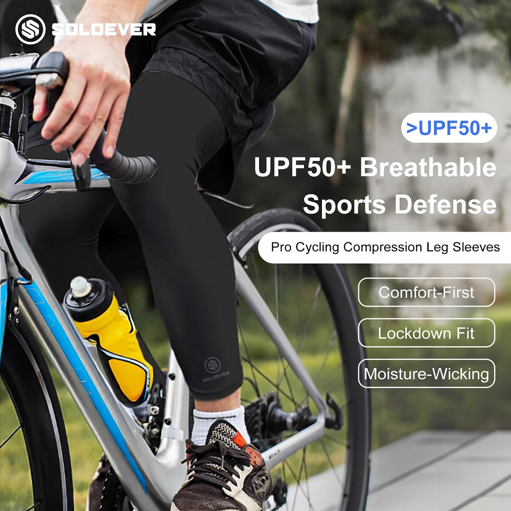 SOLOEVER Leg cover Sleeves ปลอกขา ปลอกหุ้มขาใส่ปั่นจักรยาน UV UPF50 แผ่นรองเข่ากีฬาเลกกิ้งใส่กลางแจ้ง sports