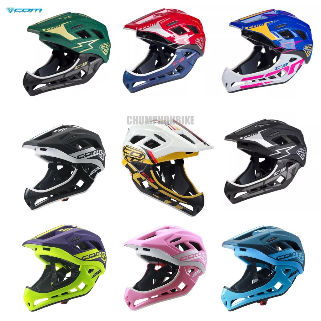 หมวกจักรยานเด็ก COM SPORTS C3 KC3 C5 ถอดคางได้ หมวกขาไถ Balance Bike Kid Helmets สำหรับเด็ก 27 ขวบ
