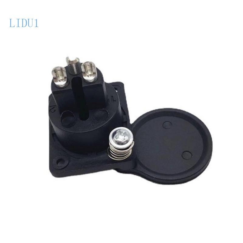 LIDU1 Mobility แผงสกู๊ตเตอร์ Mount Port ติดตั้งง่าย พร้อม 3 Pin Socket Connector และปลั๊กหญิงซ็อกเก็ตสำรอง