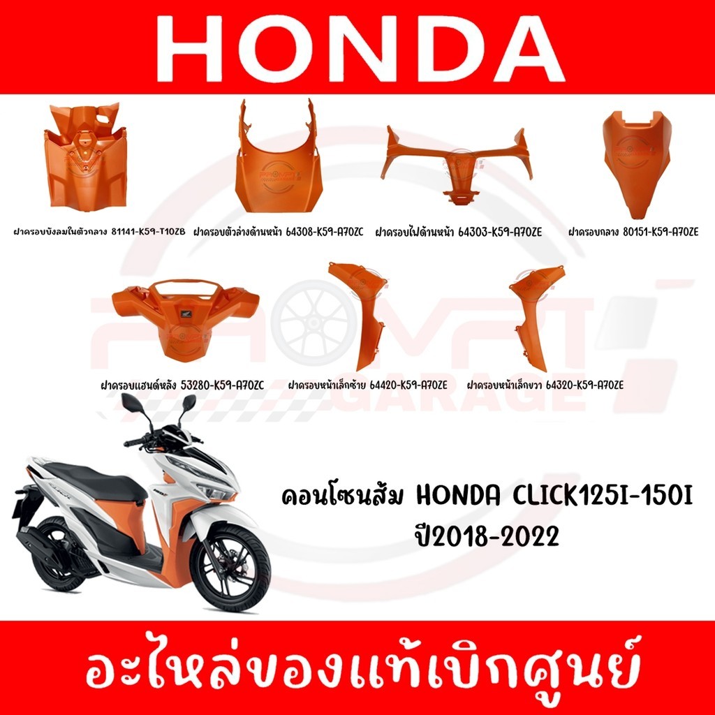ชุดคอนโซนส้ม HONDA CLICK125i150i ปี20182022 ของแท้ศูนย์
