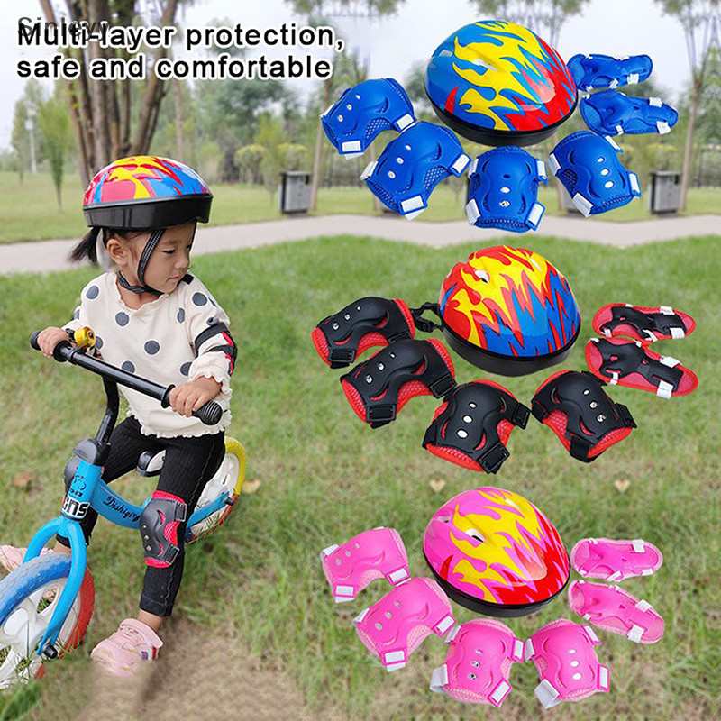Nle เด ็ กกีฬาจักรยานหมวกกันน ็ อคขี ่ Balance สไลด ์ หมวกรถชุดอุปกรณ ์ ป ้ องกัน 7 ชิ ้ นอุปกรณ ์ N
