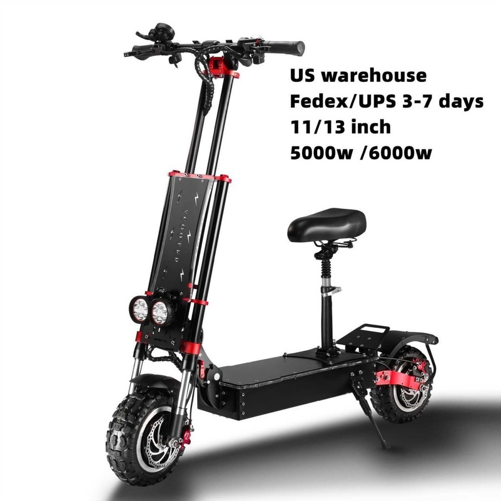 สกู๊ตเตอร์ไฟฟ้า offroad พับได้ ความเร็วสูง ระบบขับเคลื่อนสองล้อ ขนาด 37 และ 43 ซม 60V5400W