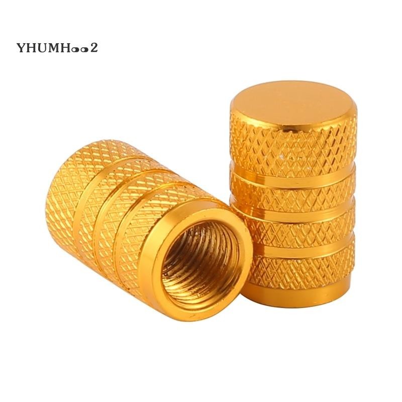 ฝาครอบวาล์วยางโลหะผสมสำหรับจักรยานและมอเตอร์ไซค์ พร้อมซาร์ดเนอร์ 2 ชิ้น โทนสีทอง