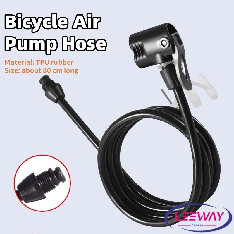 Leewayมีสินค้าในสต๊อก สายสูบลม สายสูบจักรยาน พร้อมหัวสูบชนิดสองรู ความยาวมาตรฐาน 80cm Pump Hose