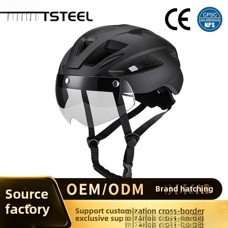 หมวกกันน็อคจักรยานพร้อมแว่นตาแม่เหล็กที่ถอดออกได้ สำหรับจักรยานเสือภูเขาและจักรยานถนน ทุกเพศ