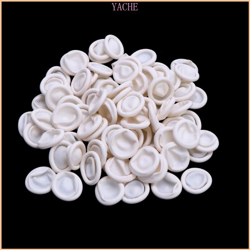 ซอง 100ชิ้นชุดทิ้งนิ้วปกถุงมือยางป้องกันไฟฟ้าสถิตนิ้วเปล