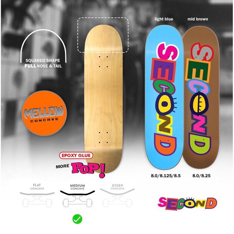 Second Fucing School Skateboard Deck แผ่น สเก็ตบอร์ด