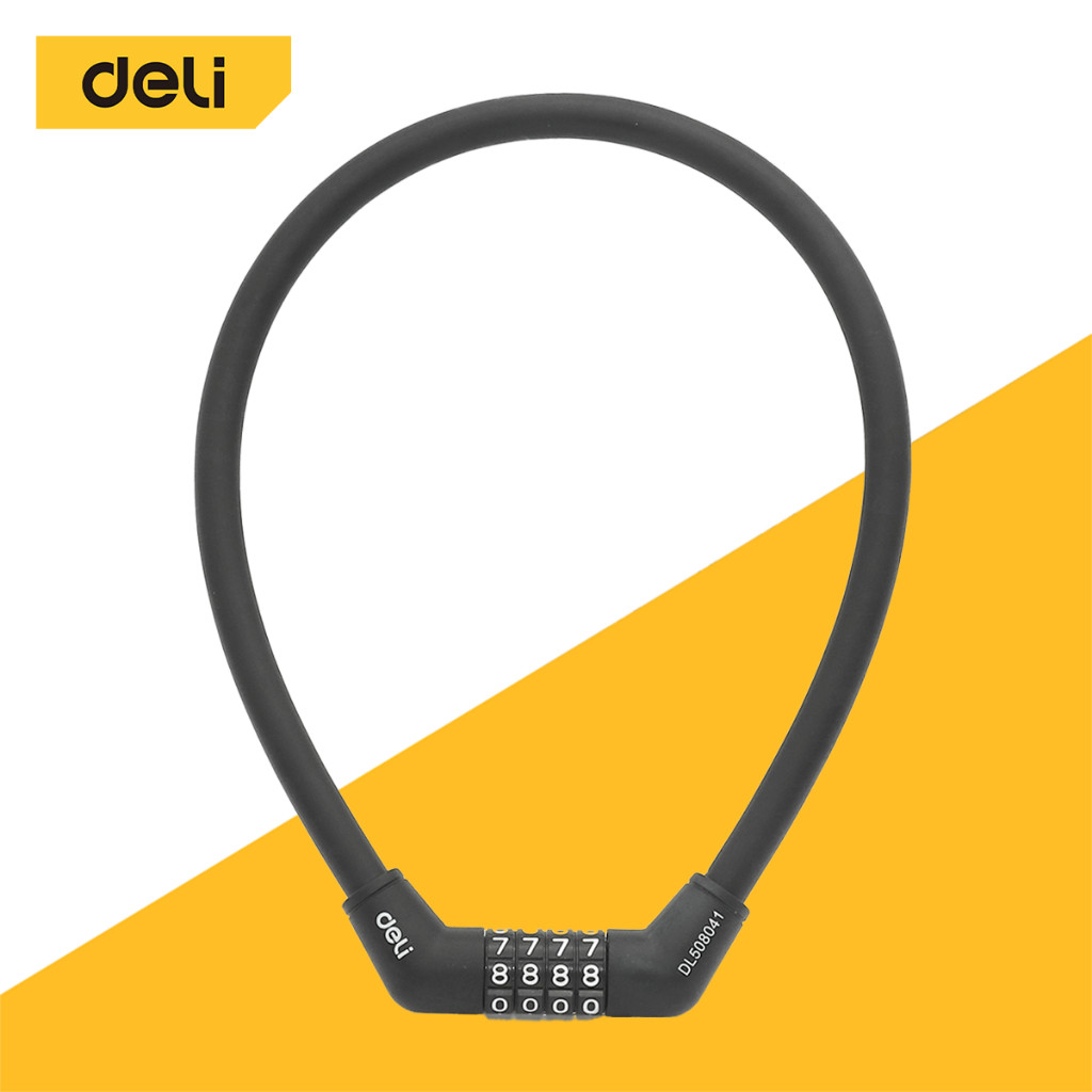 Deli สายล็อคจักรยาน สายล็อคอเนกประสงค์ ที่ล็อคล้อ ใส่รหัส กันขโมย แข็งแรง หนาแน่น ทนทาน Bar Lock