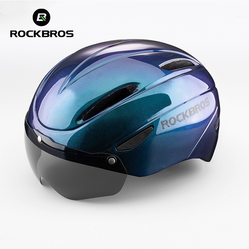 Rockbros หมวกกันน็อค ขี่จักรยานพร้อมแว่นตากันแดด 5762 ซม 5 สี หมวกจักรยาน 5 สี