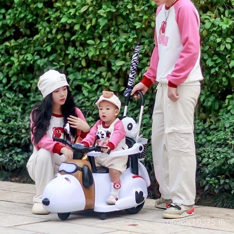 รถเข็นเด็กสามล้อแบบชาร์จไฟได้ น้ำหนักเบา คน 1 มอเตอร์ไซค์ 1569 ปี เด็กนั่งได้ รีวิวดีสำหรับพ่อแม่และลูก รถควบคุมระยะไกล 3 ไฟฟ้า H7GA