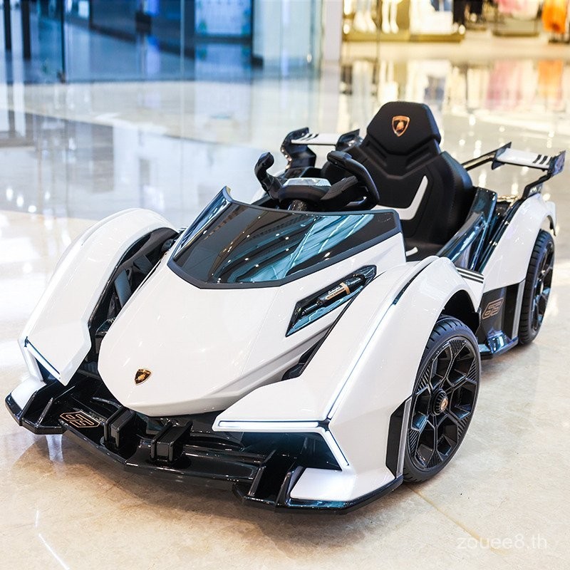 รถเล่นเด็กไฟฟ้า Lamborghini สี่ล้อ ควบคุมระยะไกล รถของเล่นสำหรับเด็กผู้ชายและเด็ก