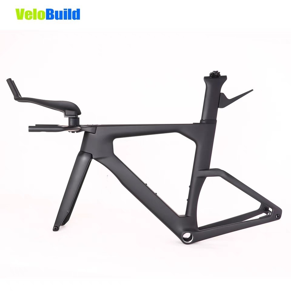 Velobuild TT023 โครงสร้างคาร์บอนไฟเบอร์ กรอบสามล้อเหล็ก สำหรับการแข่งขันไตรแอธเลติก ระบบเบรกดิสก์ และพวงมาลัยนิวเมติก