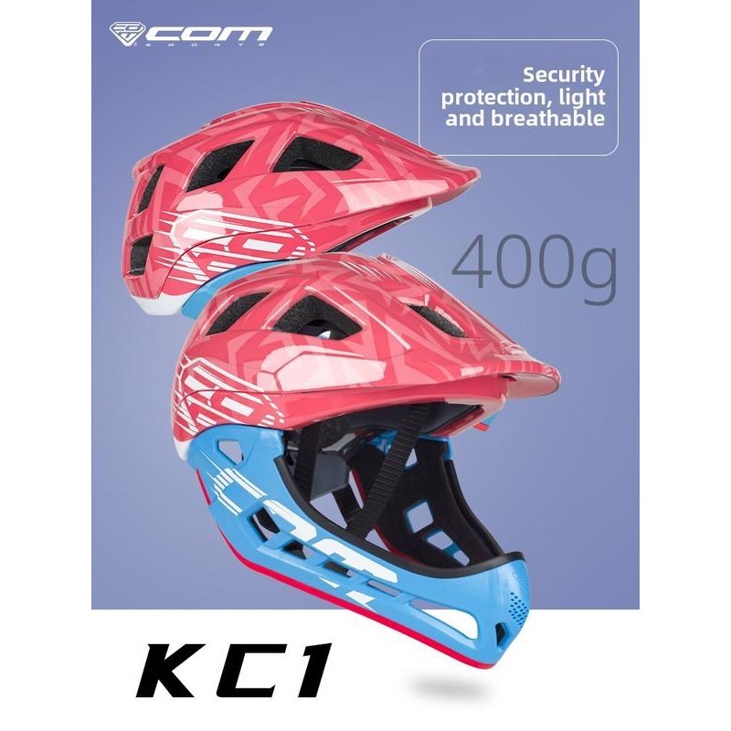COM KC1 หมวกกันน็อคสำหรับเด็ก แบบถอดแยกได้ เหมาะสำหรับกีฬาหลายประเภท รวมถึงการขี่จักรยาน โรลเลอร์เบลด และทรงตัว