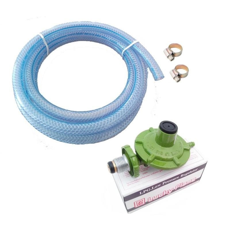 Lucky flame ชุดหัวปรับแก๊ส แรงดันต่ำ รุ่น L326 พร้อมสายแก๊ส เข็มขัด 2ตัว