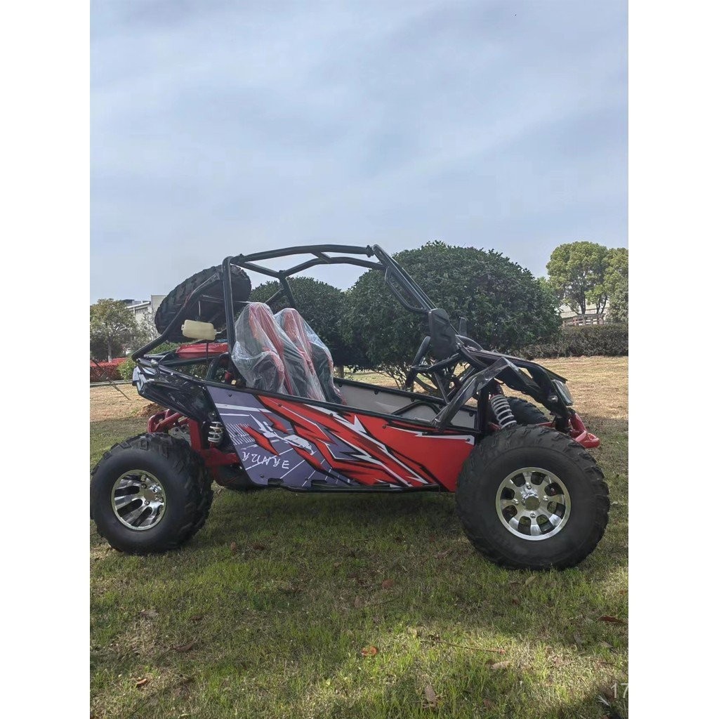 รถโกคาร์ทสปอร์ตออฟโรดสำหรับผู้ใหญ่ ใช้แก๊ส รุ่นสี่ล้อ สำหรับชายหาด มอเตอร์ไซค์เด็ก ไฟฟ้า พร้อมพวงมาลัยคู่