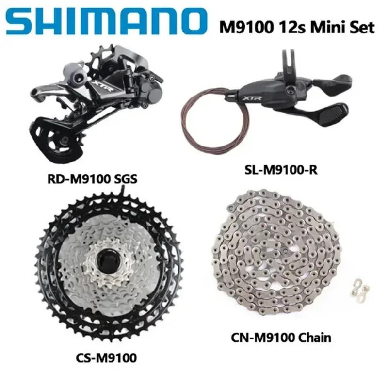 SHIMANO XTR M9100 ชุดสี่และหกชิ้น MTB กับชุดเปลี่ยนเกียร์ 12 สปีด