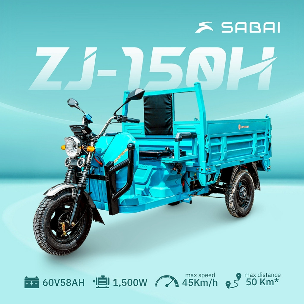 SabaiMallZJ150H รุ่นใหม่ รถไฟฟ้า3ล้อกระบะ มาพร้อมยกดรั้มไฮดรอลิค รับน้ำหนักจุกๆ ถึง1ตัน ประกอบพร้อมใช้งาน