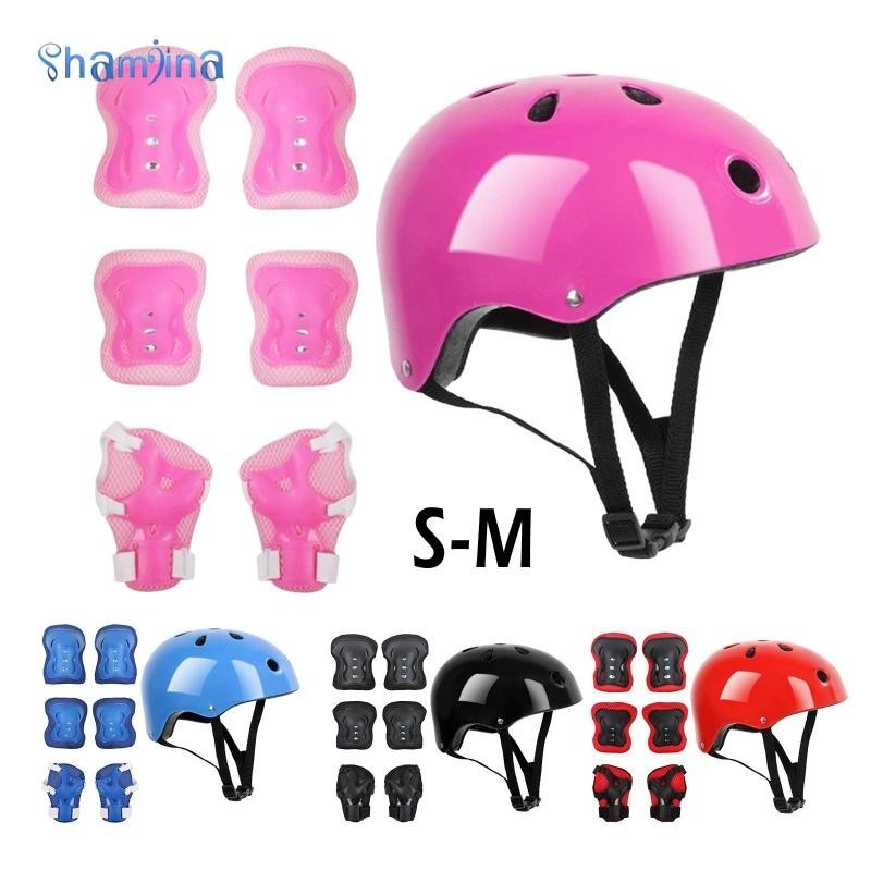 แชมจินา เด็กเกียร์ชุดข้อศอกเข่าข้อมือและหมวกกันน็อคสำหรับจักรยานสำหรับเด็กขี่จักรยานสกู๊ตเตอร์และสเก็ต