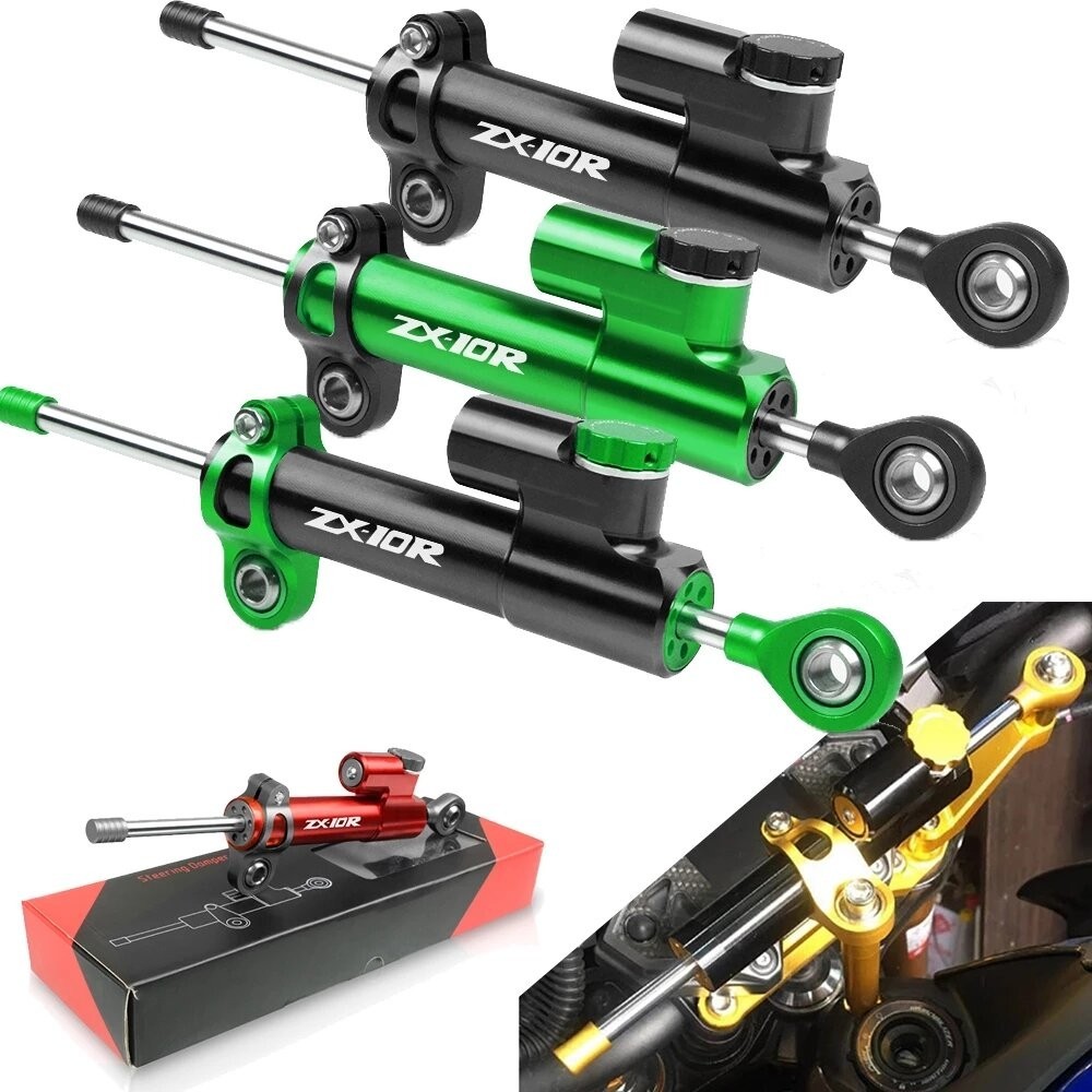Racing รถจักรยานยนต์ CNC พวงมาลัย Damper Stabilizer บัฟเฟอร์ควบคุมบาร์ติดตั้งชุดสาหรับ Kawasaki ZX10R ZX10R ZX 10R 20042005