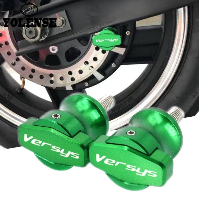 รถจักรยานยนต์ CNC กรอบขาตั้ง 10 มมสกรู Sliders Swingarm Spools Slider สาหรับ KAWASAKI Versys650 Versys1000 Versys 650 1000 KLR650