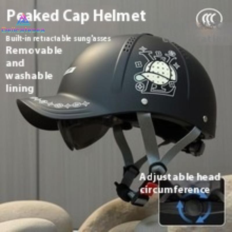 Delicatesea หมวกกันน็อคครึ่งใบ แบบเบสบอล สำหรับ Caf Racer และ Chopper การออกแบบวินเทจ ใช้งานได้อย่างปลอดภัยในฤดูร้อน