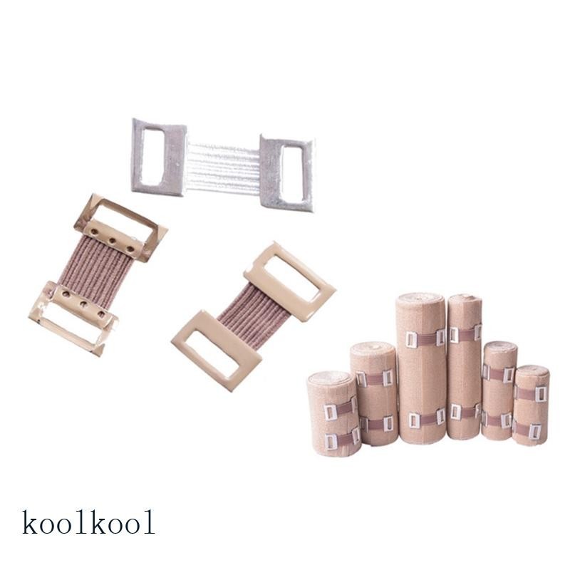 Kool 10 ชิ้นผ้าพันแผลห่อยืดคลิปโลหะ Fixation Clamps Hooks First Aid Kit สาหรับเล่นกีฬากาแฟสีขาวเปลี่ยน Elas