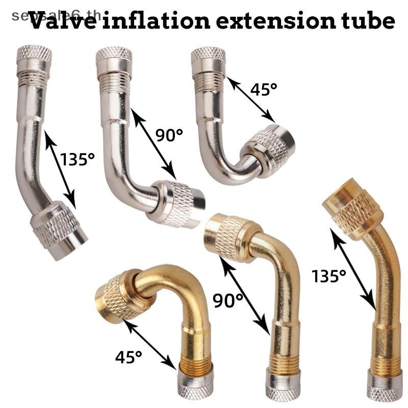 กลางแจ้ง วาล์วจักรยานทรงตัวท่อต่อขยายพอง 45 90 135 Unicycle Inflatable หัวฉีด Extension Rod รถ El Extension หัวฉีด th