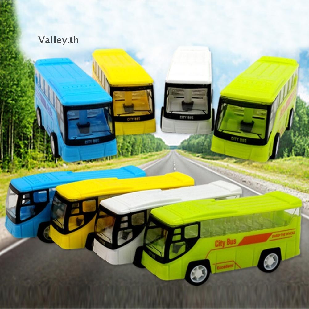 Valley New Scale School Bus Miniature Car Model ของเล่นเพื่อการศึกษาสาหรับเด็กของเล่นพลาสติกยานพาหนะสาหรับของขวัญเด็ก TH