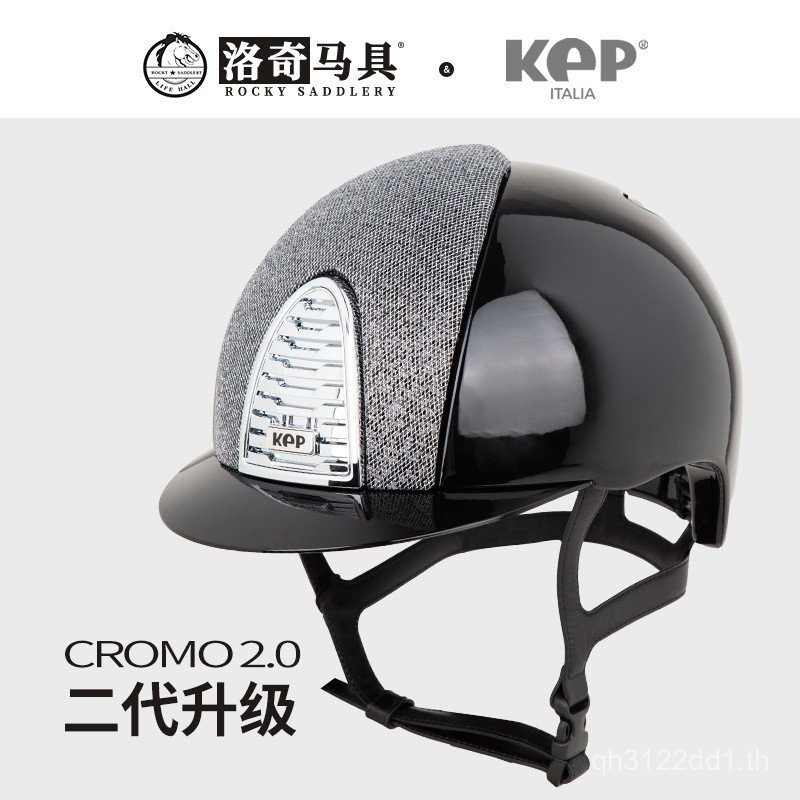 หมวกกันน็อกสไตล์อิตาเลียน สีดำสำหรับการแข่งขันขี่ม้า รุ่นใหม่