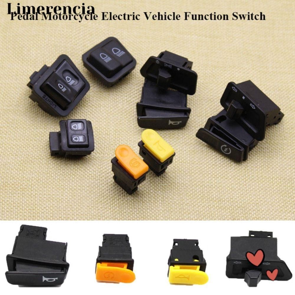 สวิตช์รถจักรยานยนต์เหยียบ มะนาว ชิ้นส่วนรถยนต์ไฟฟ้า 9 รูปแบบสีดา สวิตช์หรี่ไฟสตาร์ทพลาสติก อุปกรณ์เสริมจักรยานไฟฟ้า