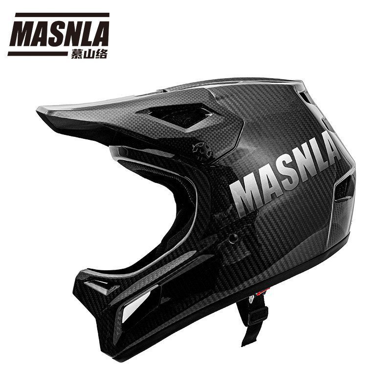 หมวกป้องกันแบบคาร์บอนไฟเบอร์แท้ สำหรับจักรยานเสือภูเขาและออฟโรด รวมถึงจักรยานไฟฟ้า พร้อมระบบไฟ LED