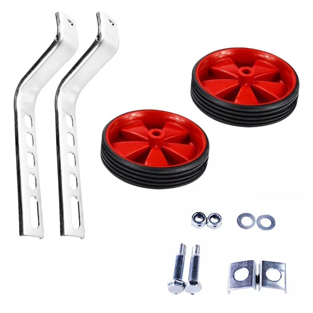 ล้อพยุงข้างจักรยานสำหรับเด็ก ขนาด 1220 นิ้ว ผลิตจากเหล็กแข็งแรง พร้อมล้อพลาสติกคุณภาพสูง