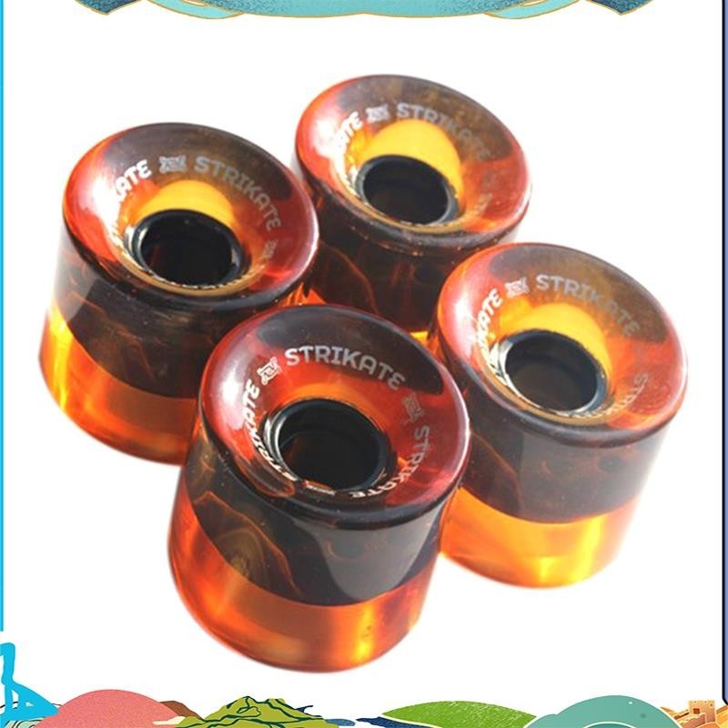 ล้อสเก็ตบอร์ด สีส้ม ขนาด 60x45 มิลลิเมตร พร้อมใช้งานบนเรือลาดตระเวน และสเก็ตบอร์ด