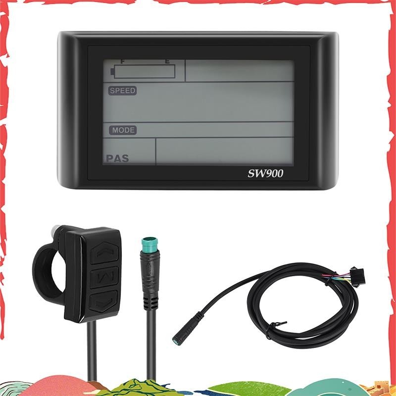 จอแสดงผล LCD 36V สาหรับจักรยานไฟฟ้า พร้อมแผงควบคุม คอมพิวเตอร์และอุปกรณ์เสริม