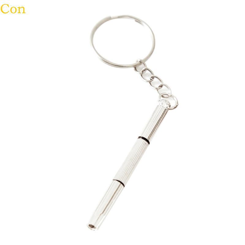 Con Repair Tool 3 in 1 Mini ไขควงพวงกุญแจ ชุดเครื่องมือซ่อมแว่นตา