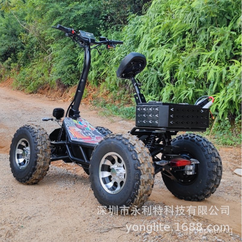 สกู๊ตเตอร์ไฟฟ้า 4WD กำลังสูง 12000W ขับขี่ได้ทุกสภาพถนน ลุยทราย ลุยโคลน วิ่งแรง เร็ว เสถียร ปลอดภัย เหมาะสำหรับผู้ใหญ่