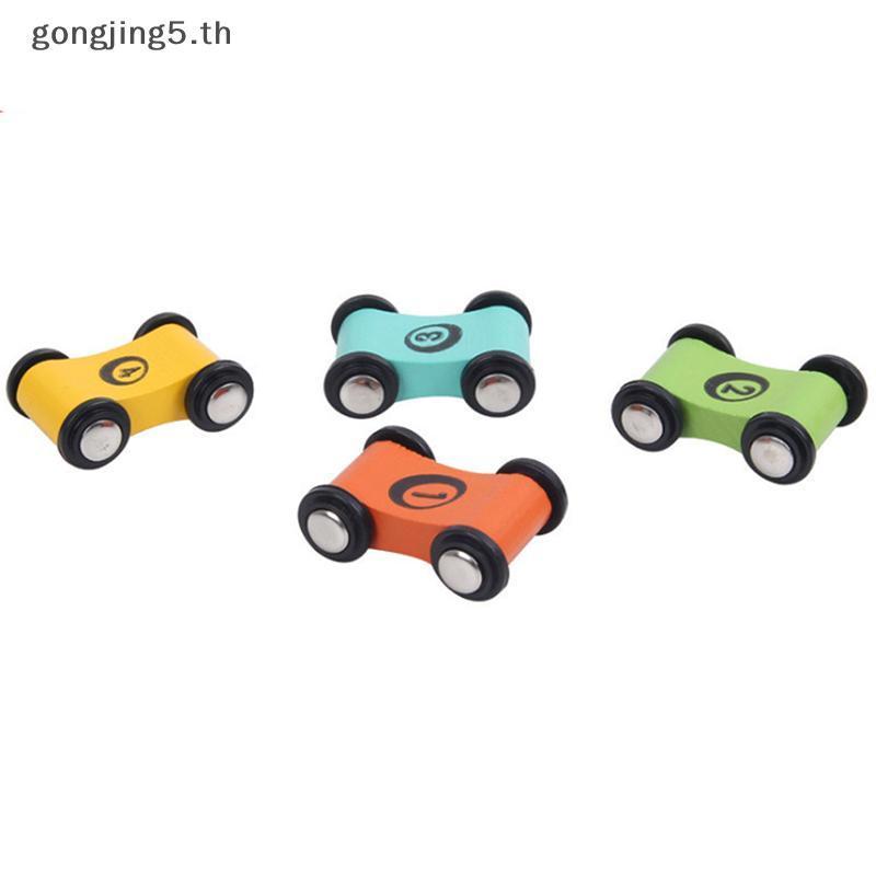 Gongjing5th ไม้เด็กสไลด์รถรถเข็นติดตามสไลด์ความเฉื่อยดึงกลับเครื่องร่อนของเล่น TH