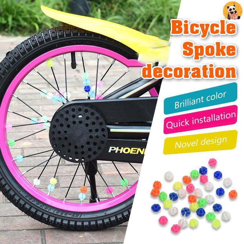 CO 36PCS สีสันตกแต่งคลิปสาหรับเด็กจักรยานหลายสีพลาสติกจักรยานล้อ Spoke ลูกปัดเด็กเด็กของขวัญอุปกรณ์จักรยาน TH