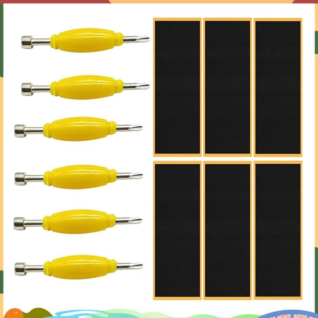 Super 12Pack Fingerboard Grip Tape โฟมเหนียว ชุดเครื่องมือไขควง เสริมสำหรับสเก็ตบอร์ดนิ้ว