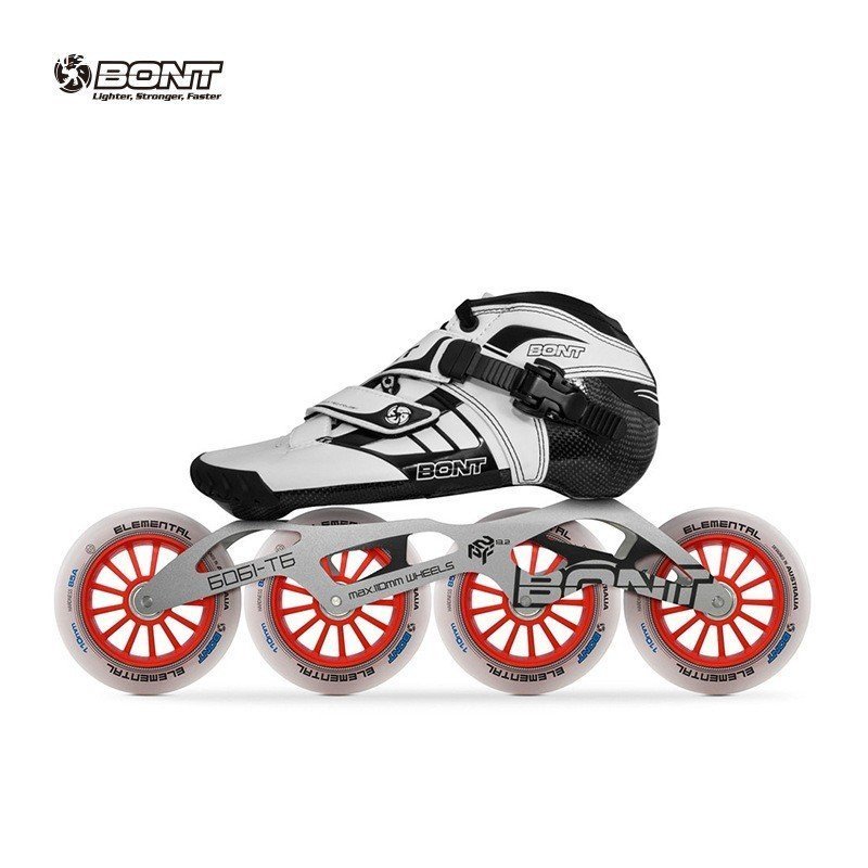 รองเท้าสเก็ตสำหรับผู้ใหญ่และเด็ก สีดำ 4 ล้อ สำหรับการแข่งขันและฝึกฝน