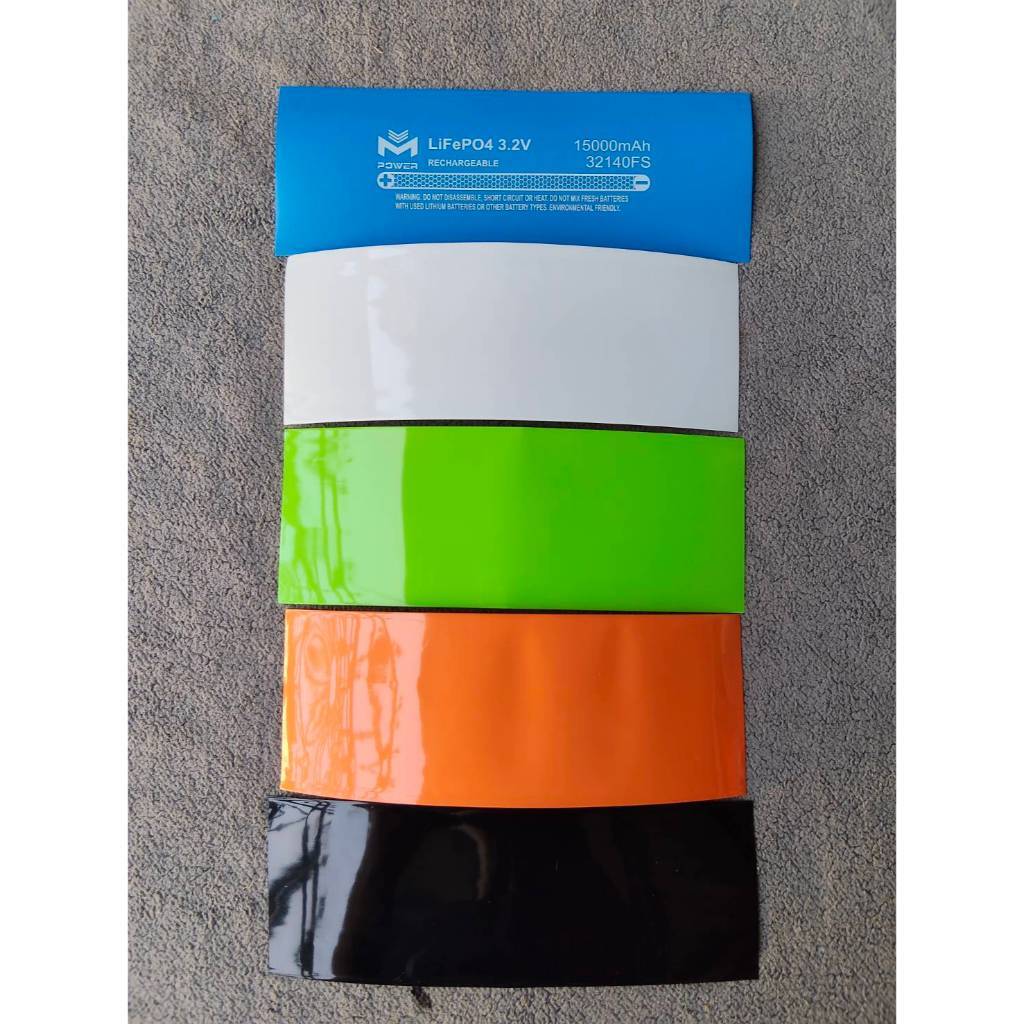 ฟิล์มหด PVC สำหรับแบตเตอรี่ 32140 ใช้หุ้มฉนวนภายนอก สีน้ำเงิน สีดำ สีส้ม สีเขียวอ่อน สีขาว พร้อมส่งทันที