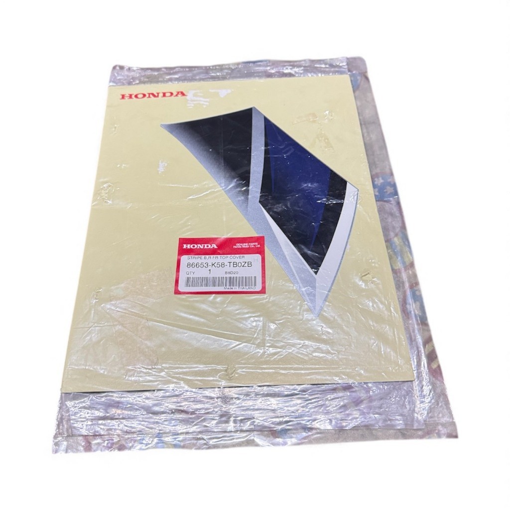 86653K58TB0ZB สติ๊กเกอร์ติดฝาครอบด้านหน้าด้านขวา B รถสีเทาน้ำเงิน รุ่น WAVE 110i ปี 2018 แท้ศูนย์ล้างสต็อก