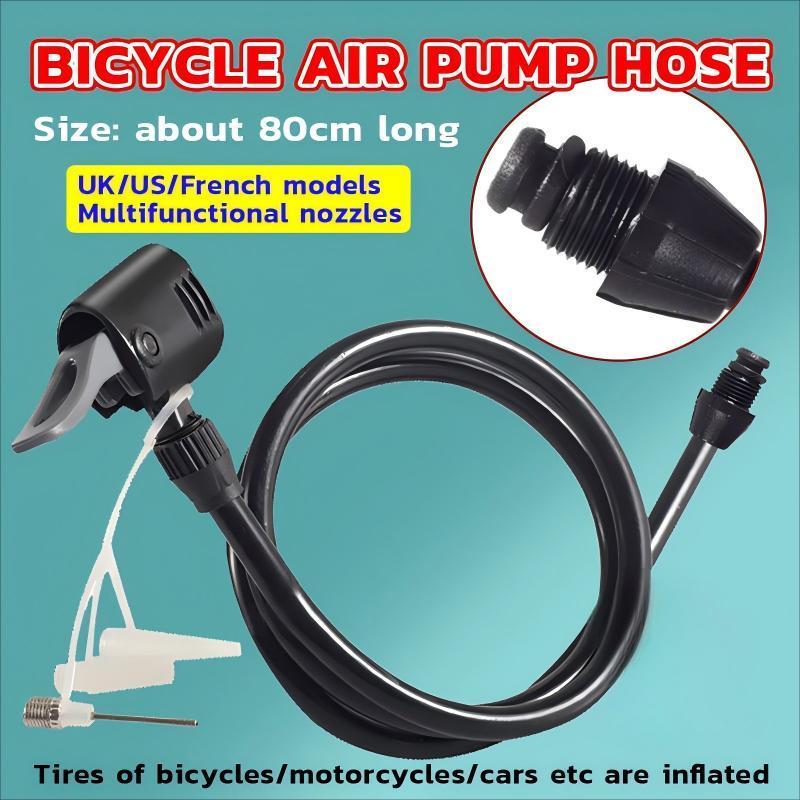 HEXMA สายสูบลม สายสูบจักรยาน พร้อมหัวสูบชนิดสองรู ความยาวมาตรฐาน 80cm Pump Hose